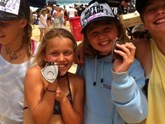 Gracie and Rachel get the winners medals